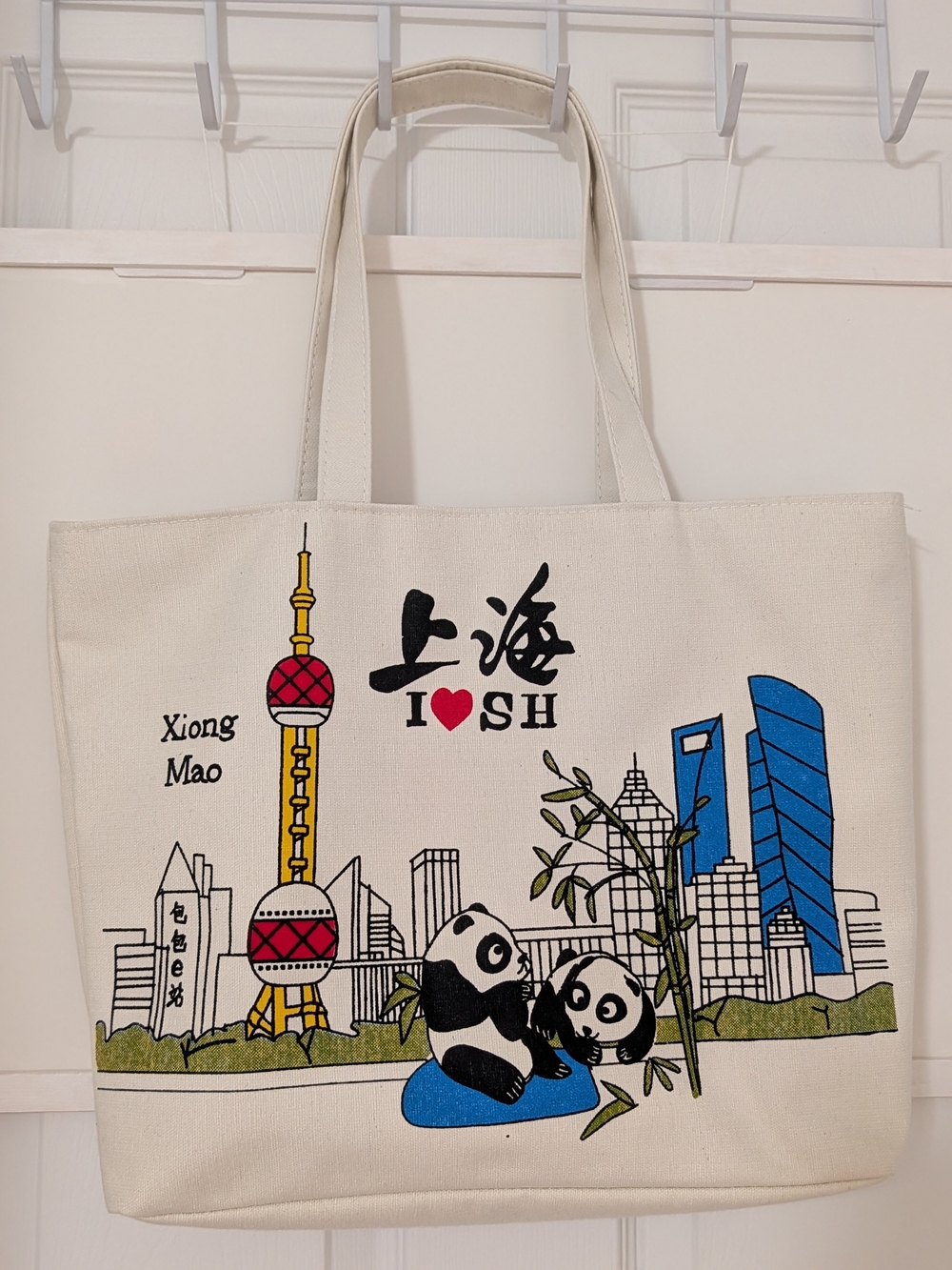 Canvas Tote Bag - Shanghai and Panda